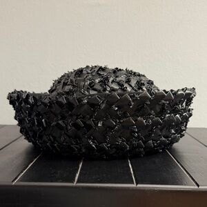 Vintage Clover Lane Black Raffia/Net Hat • Union Made • Excellent Condition